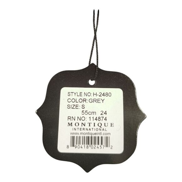 MEN'S MONTIQUE GRAY WOOL FELT HAT WITH MATCHING GROSGRAIN RIBBON FEDORA. H2480. - Picture 7 of 8